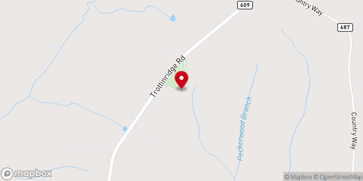 Map showing location of Bethel Baptist Church
