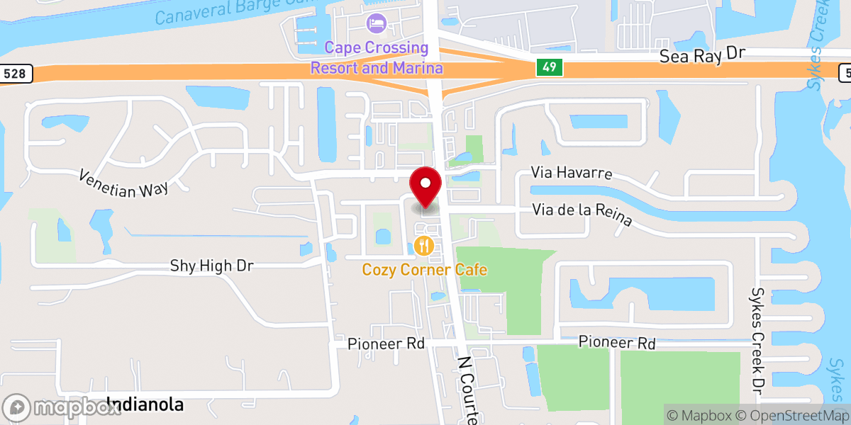 Map showing location of Church of Christ of North Courtenay