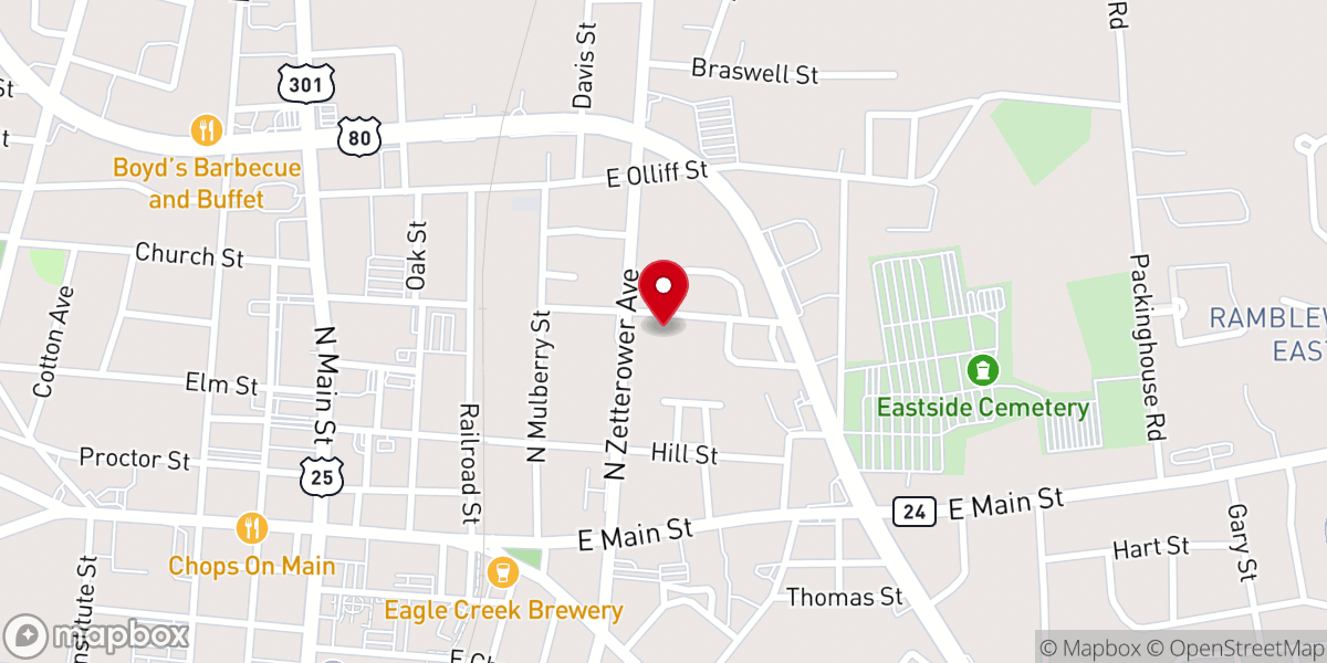 Map showing location of New Birth Non-Denominational