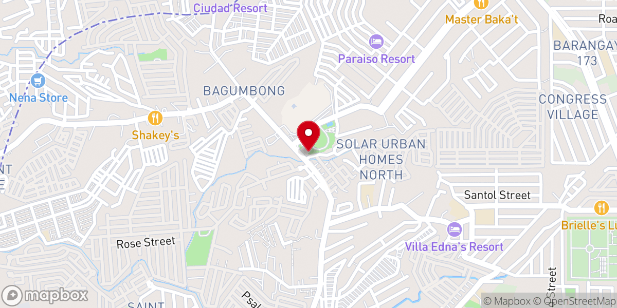 Map showing location of Santa Krus Parish (Diocese of Novaliches)