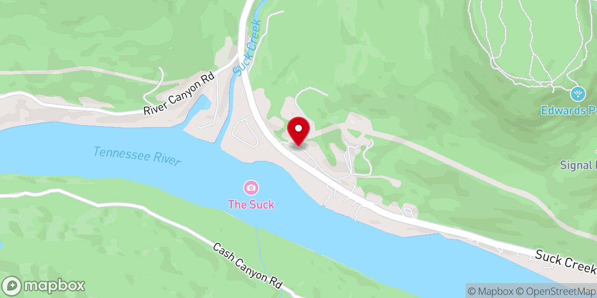 Map showing location of Suck Creek Church