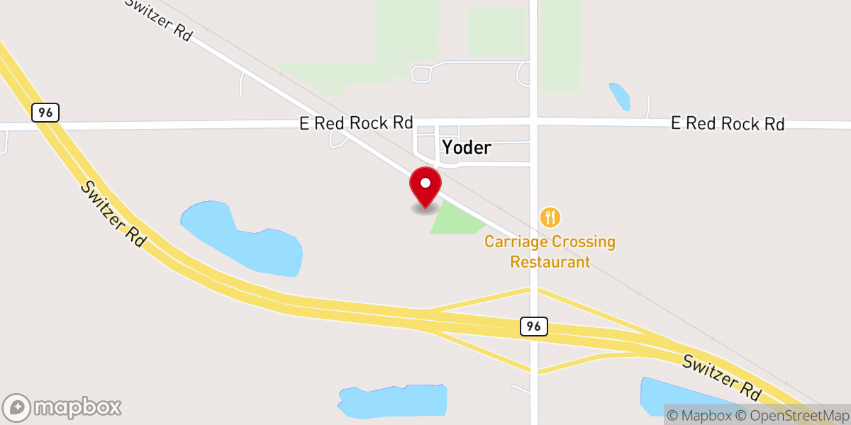 Map showing location of Yoder Furniture Co.