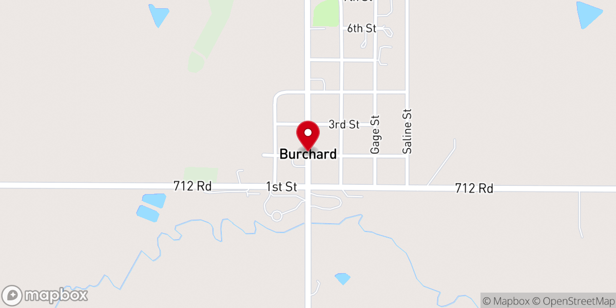 Map showing location of Burchard United Methodist Church