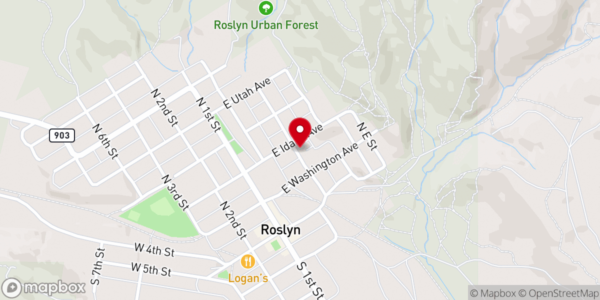 Map showing location of Immaculate Conception Catholic Church, Roslyn