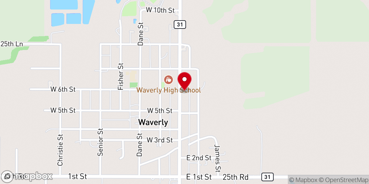 Map showing location of St. Joseph Catholic Church