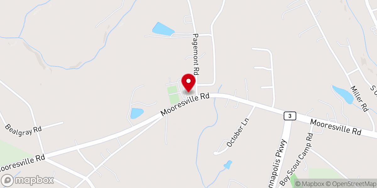 Map showing location of Bethpage Presbyterian Church