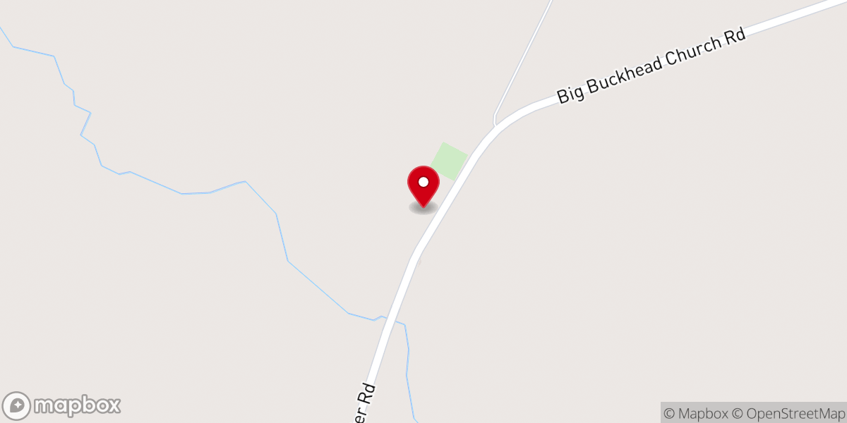 Map showing location of Big Buckhead Baptist Church