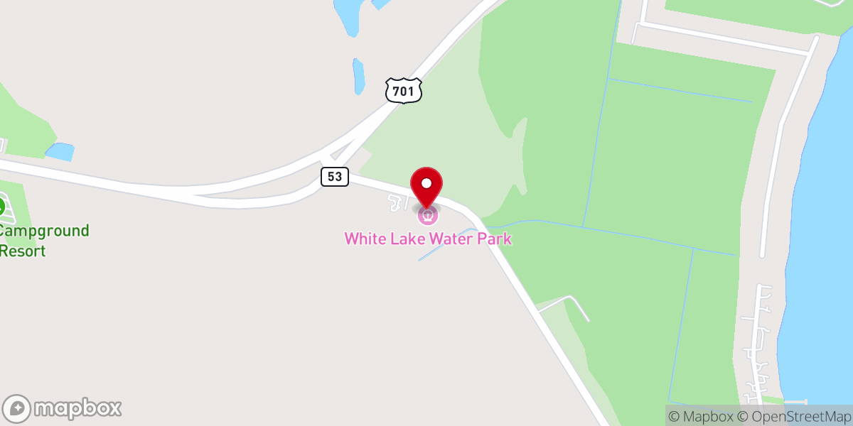 Map showing location of White Lake Water Park