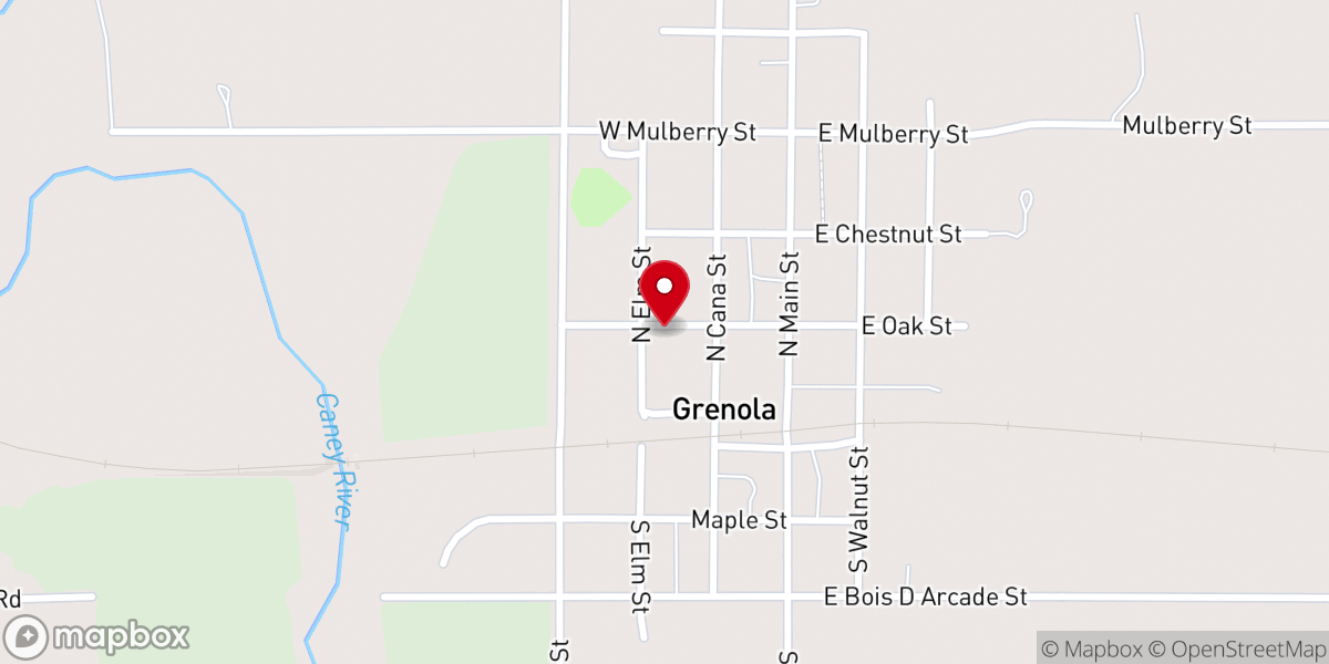 Map showing location of Grenola United Methodist Church