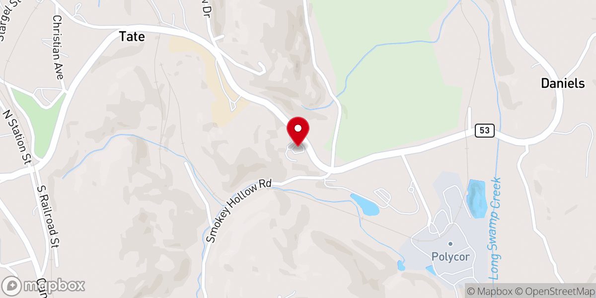 Map showing location of Tate United Methodist Church