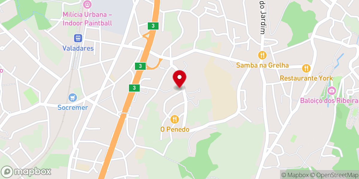 Map showing location of Igreja Evangélica de Valadares