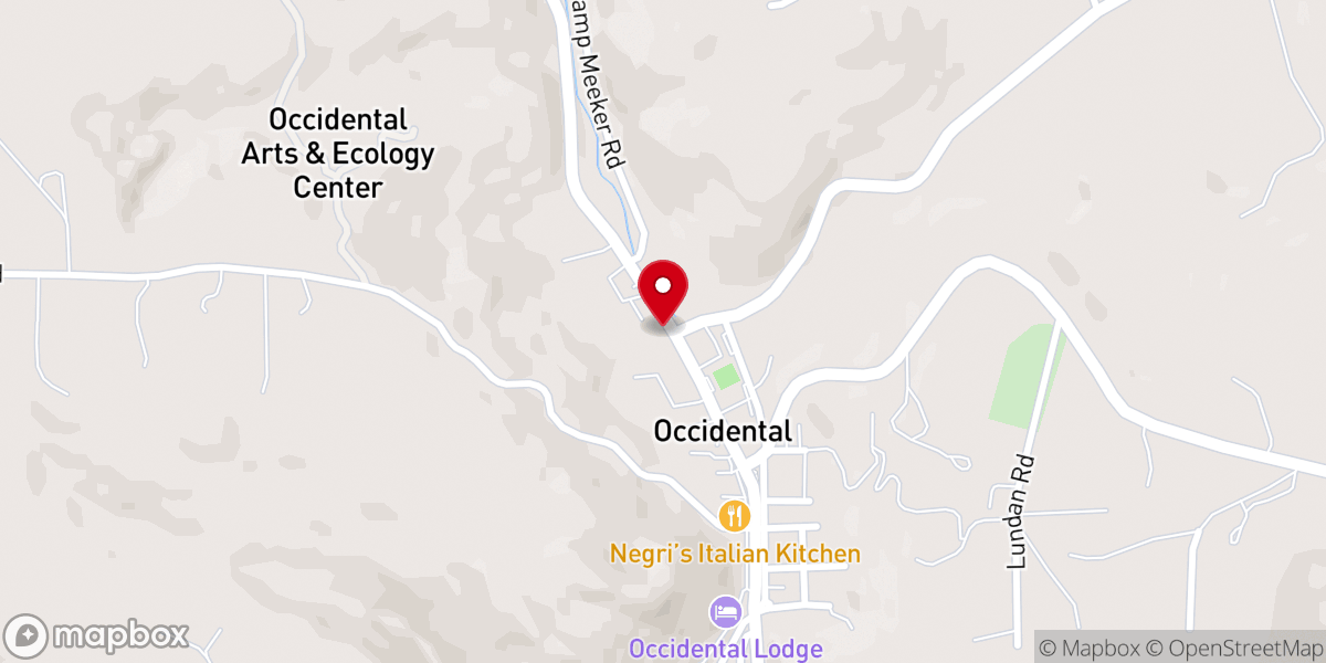 Map showing location of Occidental Community Choir