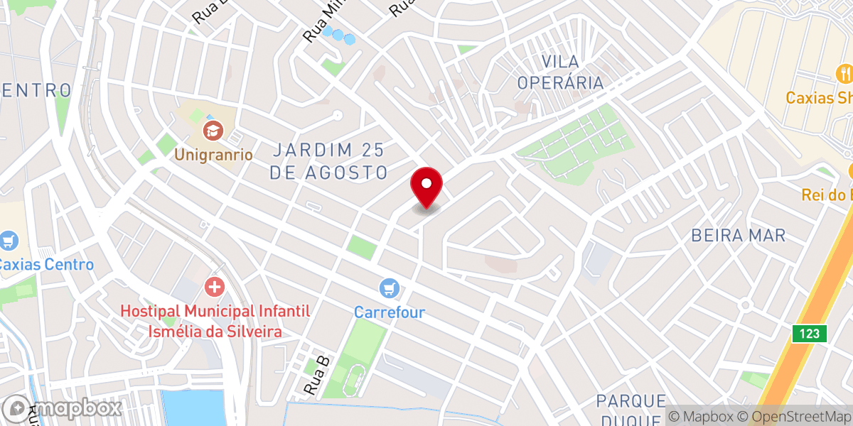 Map showing location of Igreja de Nova Vida em Duque de Caxias 25 de Agost