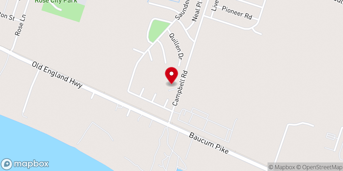 Map showing location of Pentecostal Church of God of Rose City