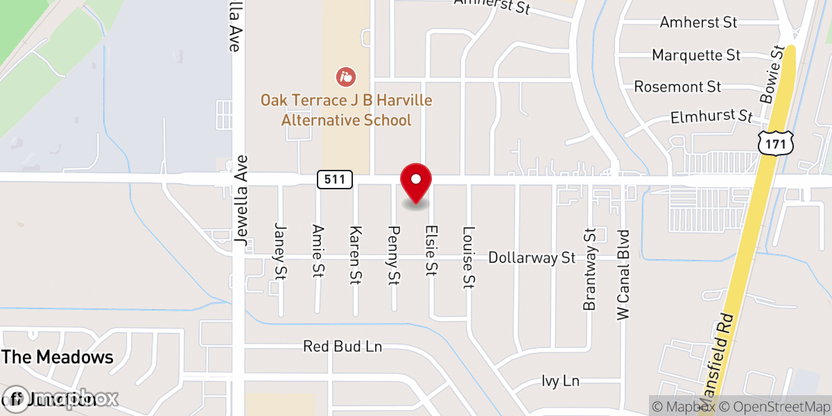 Map showing location of Bethel Assembly of God Church