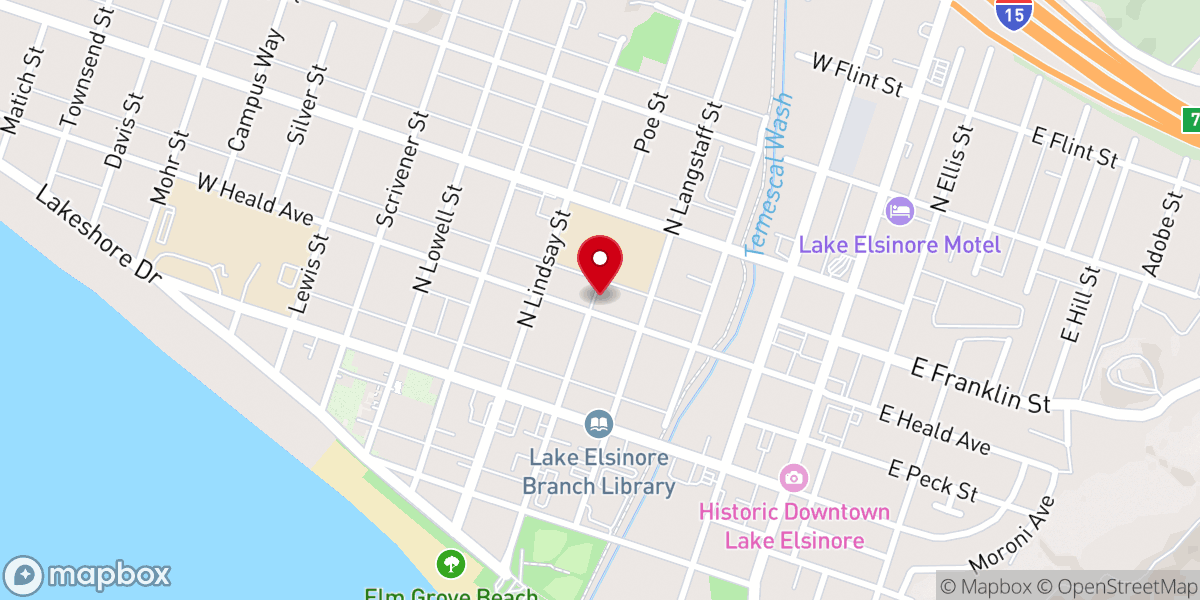 Map showing location of Iglesia Adventista del Séptimo Día Hispana de Lake Elsinore / Lake Elsinore Spanish Seventh-Day Adventist Church