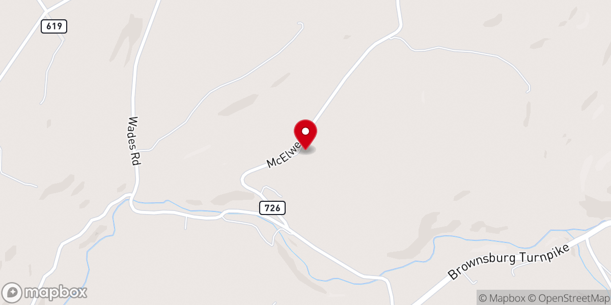 Map showing location of McElwee Chapel