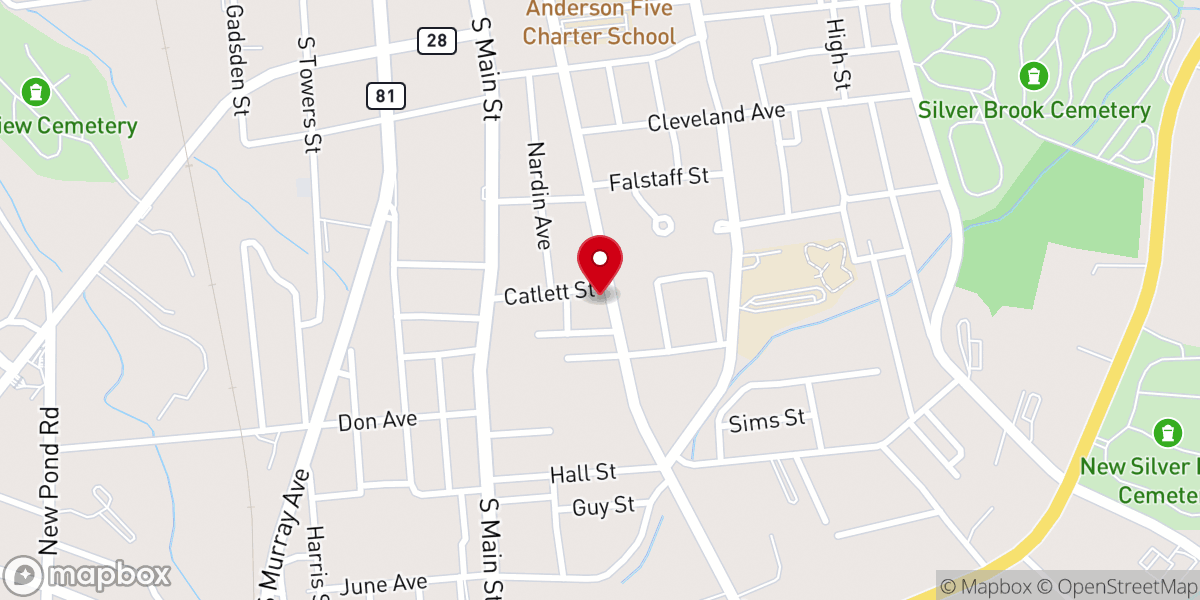 Map showing location of Ministerio Pentecostal de anderson