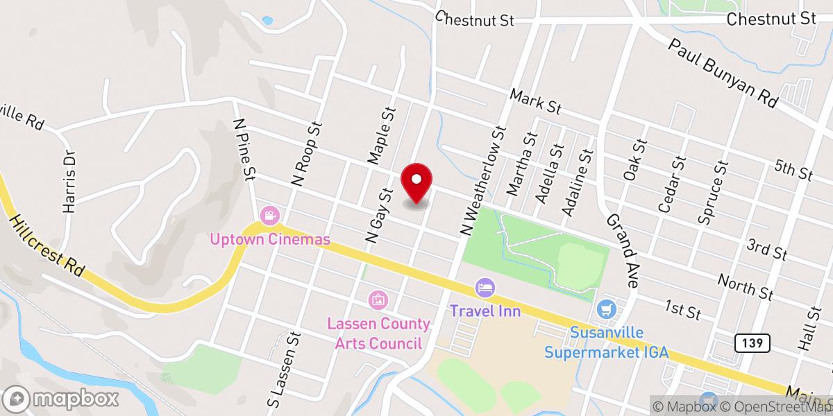 Map showing location of Sacred Heart Catholic Church