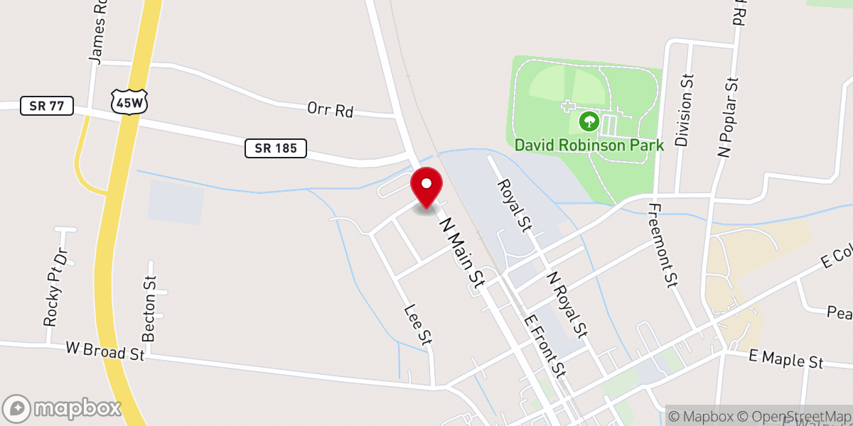 Map showing location of Cloras Chapel CP Church