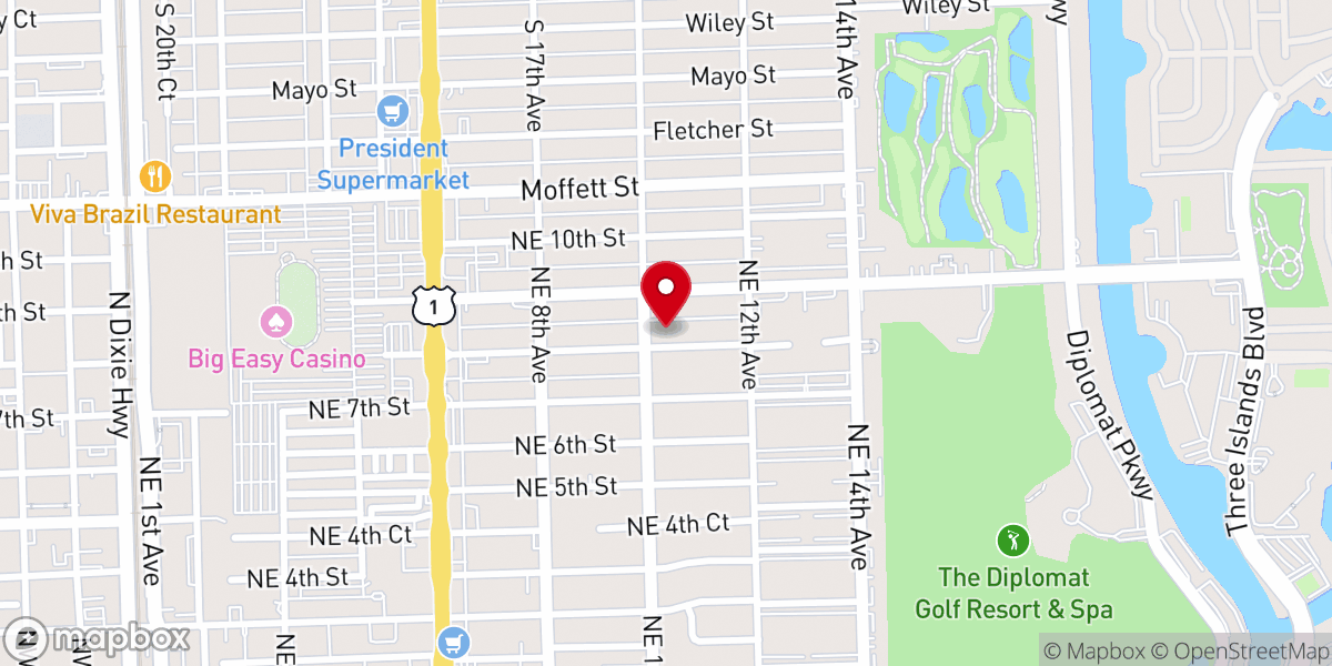 Map showing location of Asamblea Hallandale