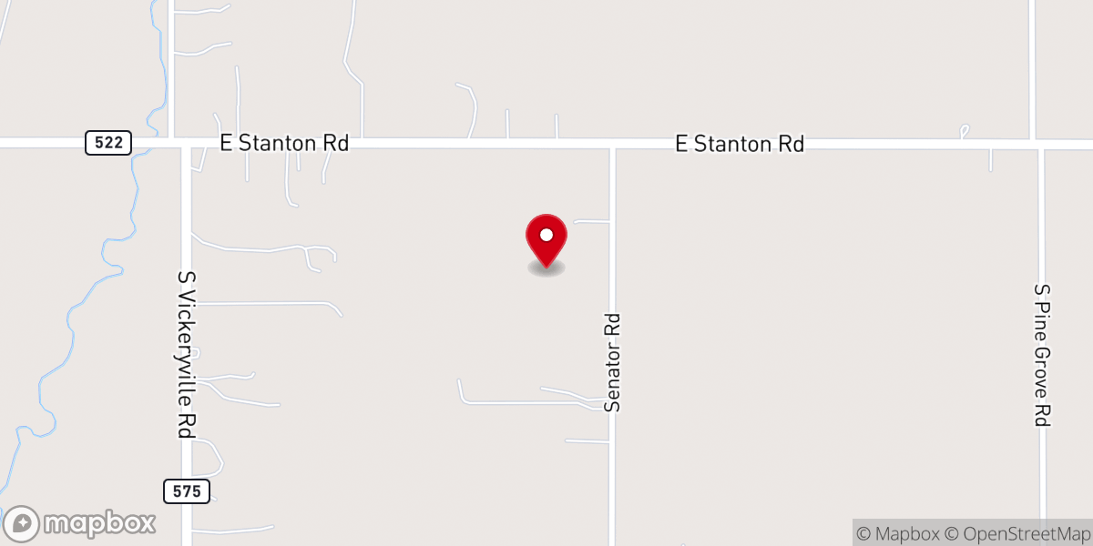 Map showing location of Woodland Weddings MI