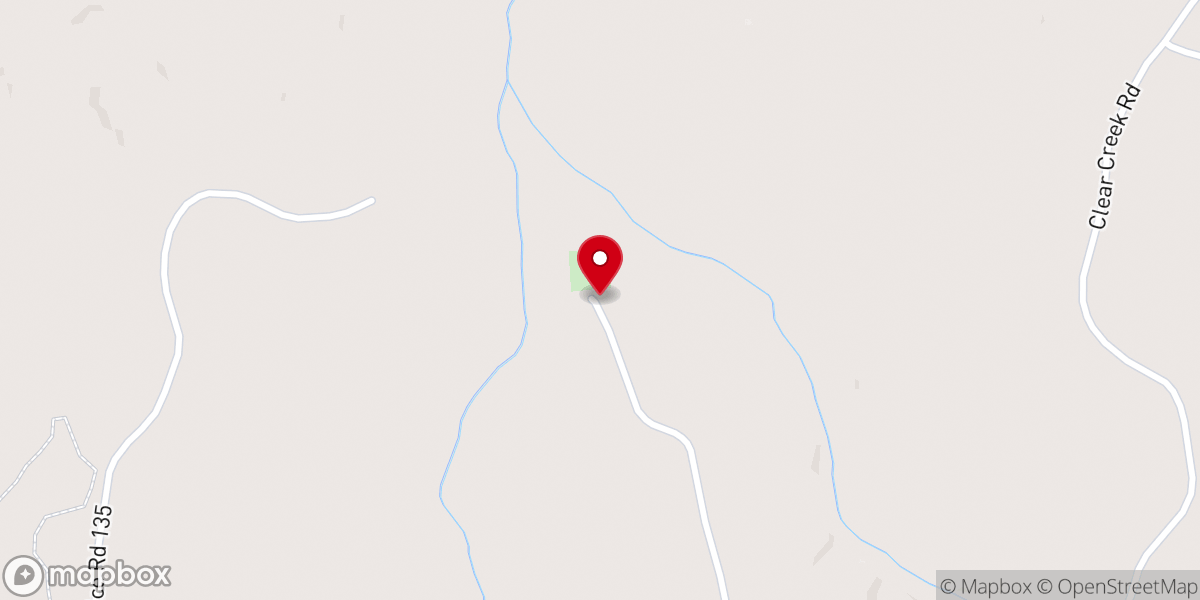 Map showing location of Clear Creek Methodist Church