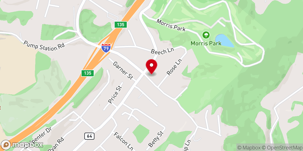 Map showing location of Valley Chapel United Methodist Church