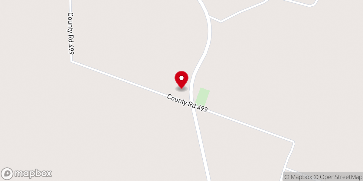 Map showing location of Oliver Springs Church