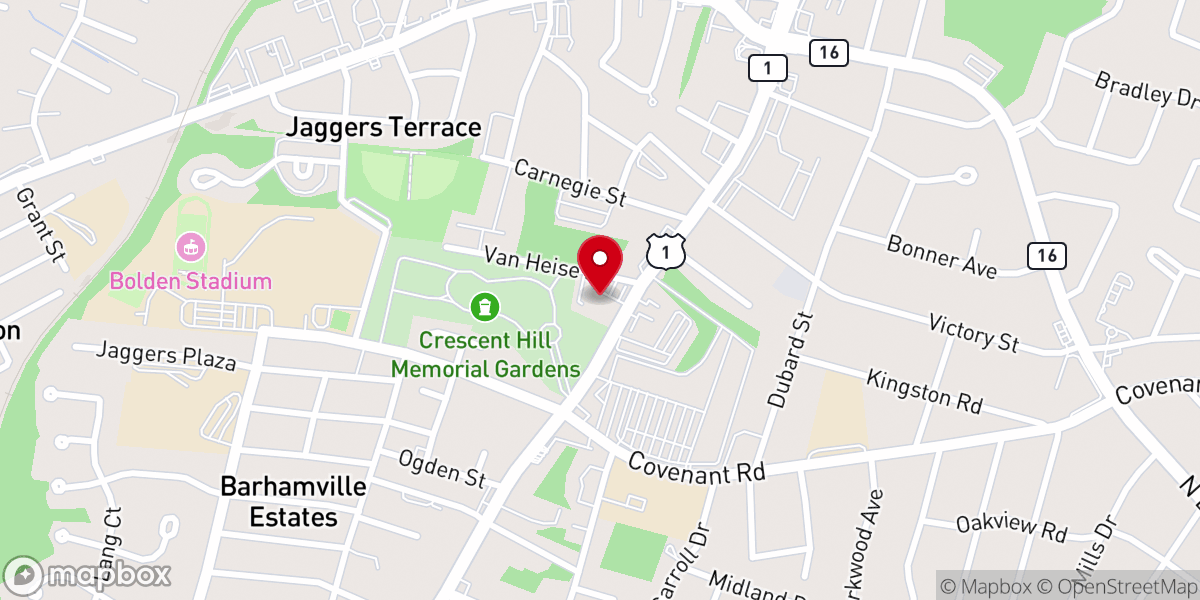 Map showing location of Crescent Hill Baptist Church