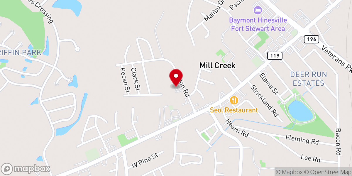 Map showing location of Life United Pentecostal Church