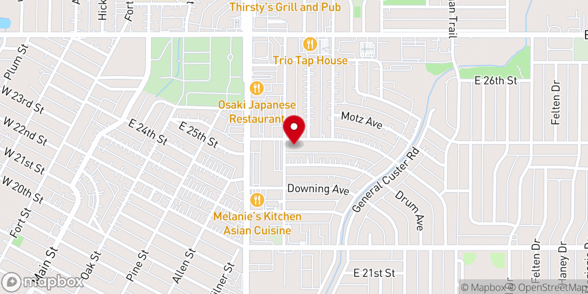 Map showing location of Centennial Boulevard Church of Christ