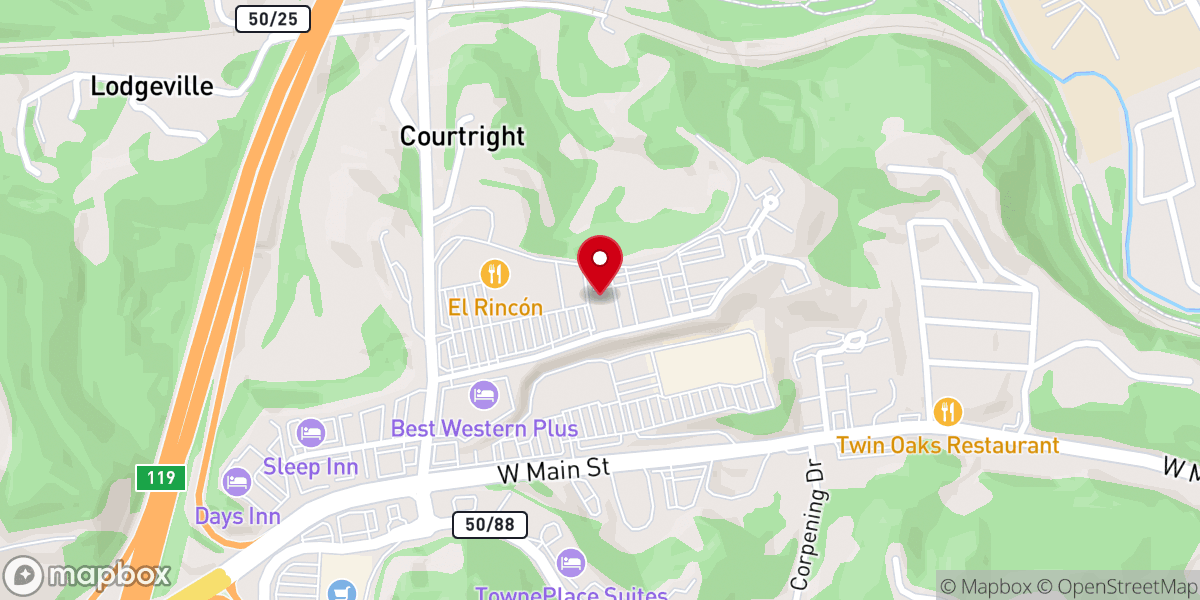 Map showing location of Ridge View Church