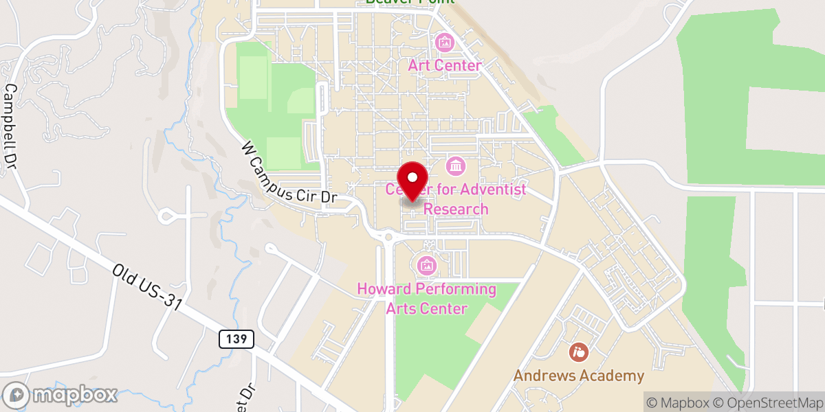Map showing location of Center For Youth Evangelism