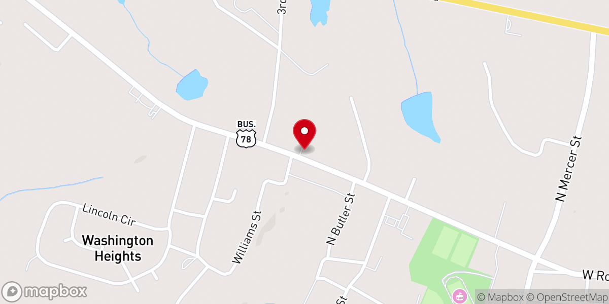 Map showing location of Tabernacle Baptist Church