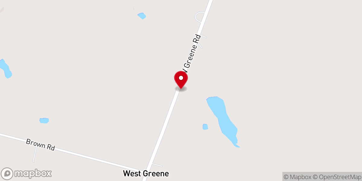 Map showing location of West Greene Community Church