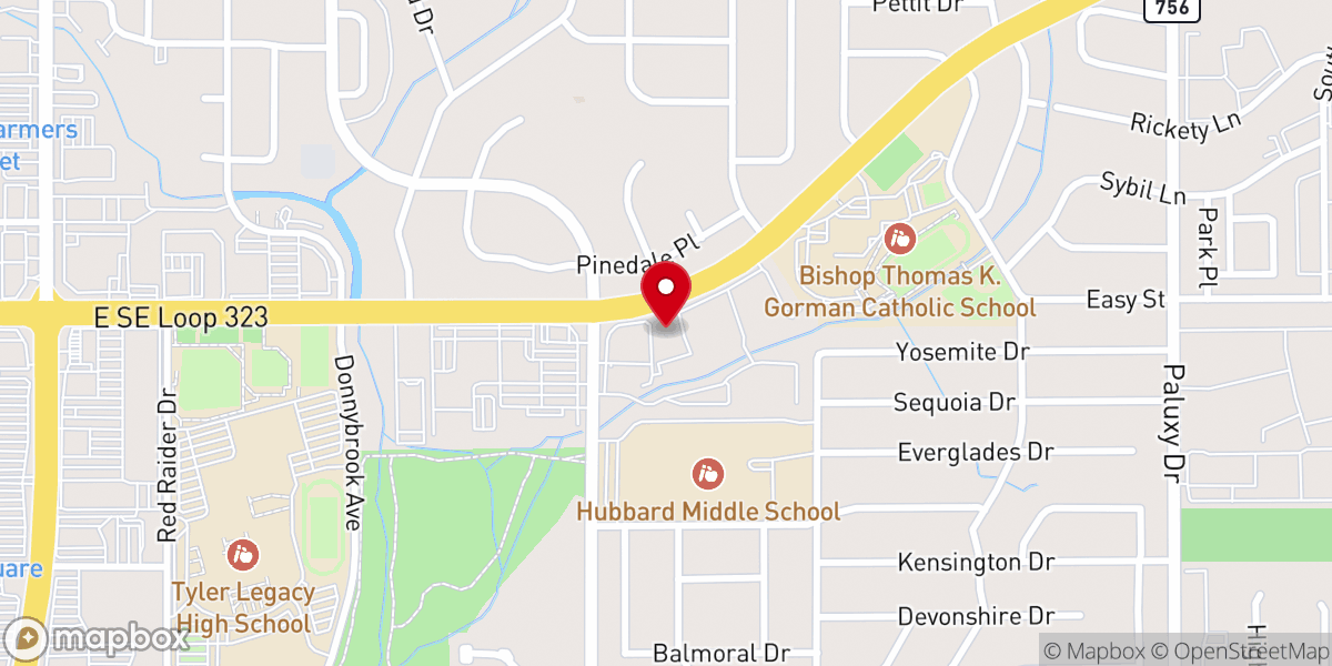 Map showing location of Diocese of Tyler