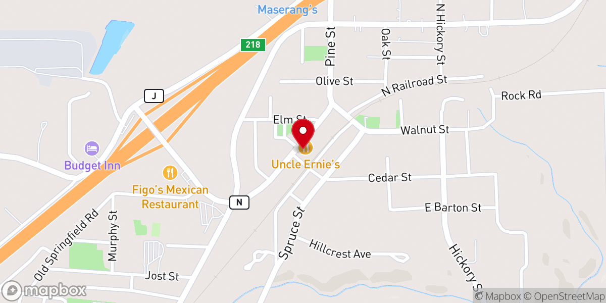 Map showing location of Bourbon Christian Thrift Shop and Food Pantry
