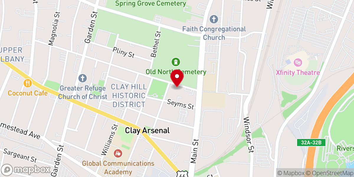 Map showing location of Saint Monicas Church