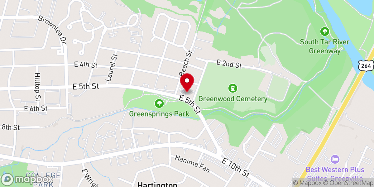 Map showing location of St Peter Catholic Church