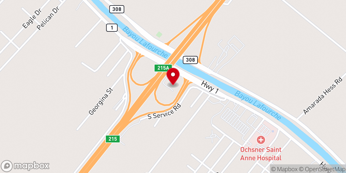 Map showing location of Lafourche Pavilion