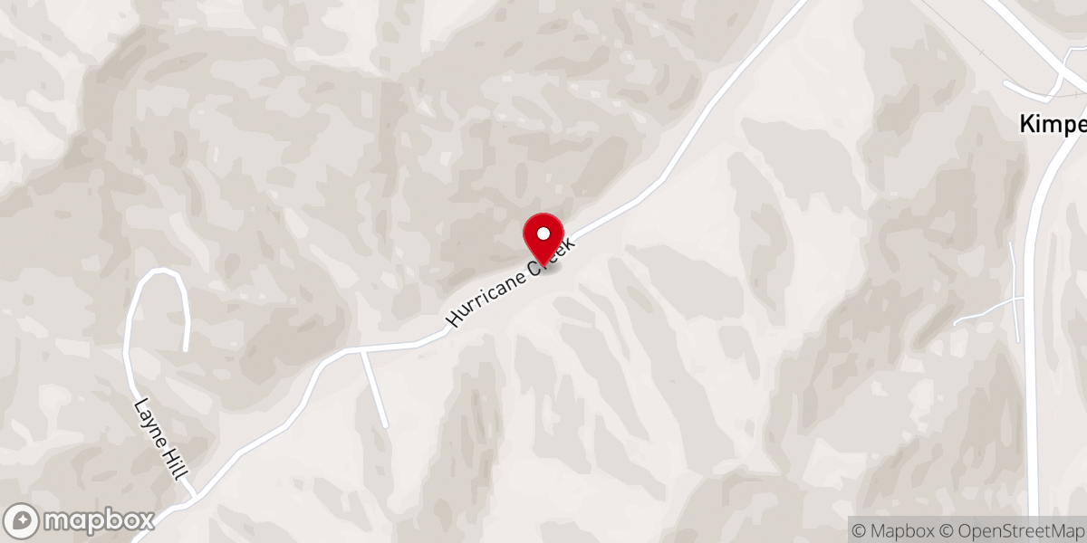 Map showing location of Cedar Bottom Church
