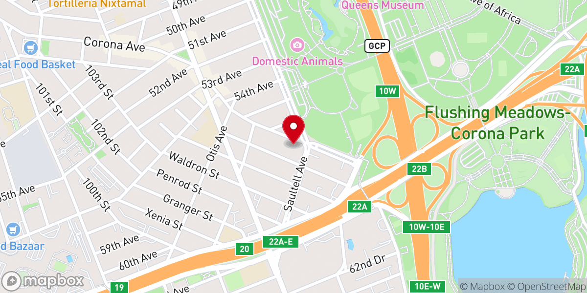 Map showing location of Capilla Evangelica de Corona