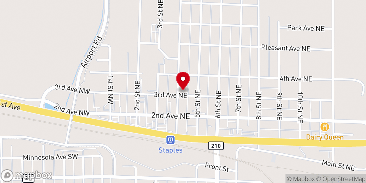 Map showing location of Sacred Heart Catholic Church