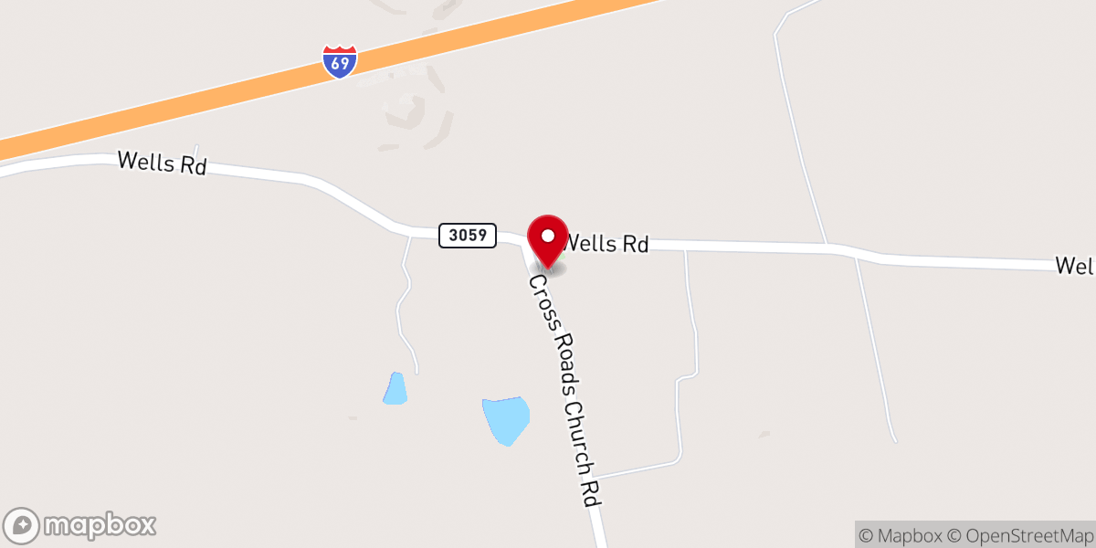 Map showing location of Cross Roads General Baptist Church
