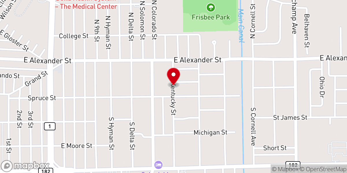 Map showing location of Pilgrim Home Baptist Church