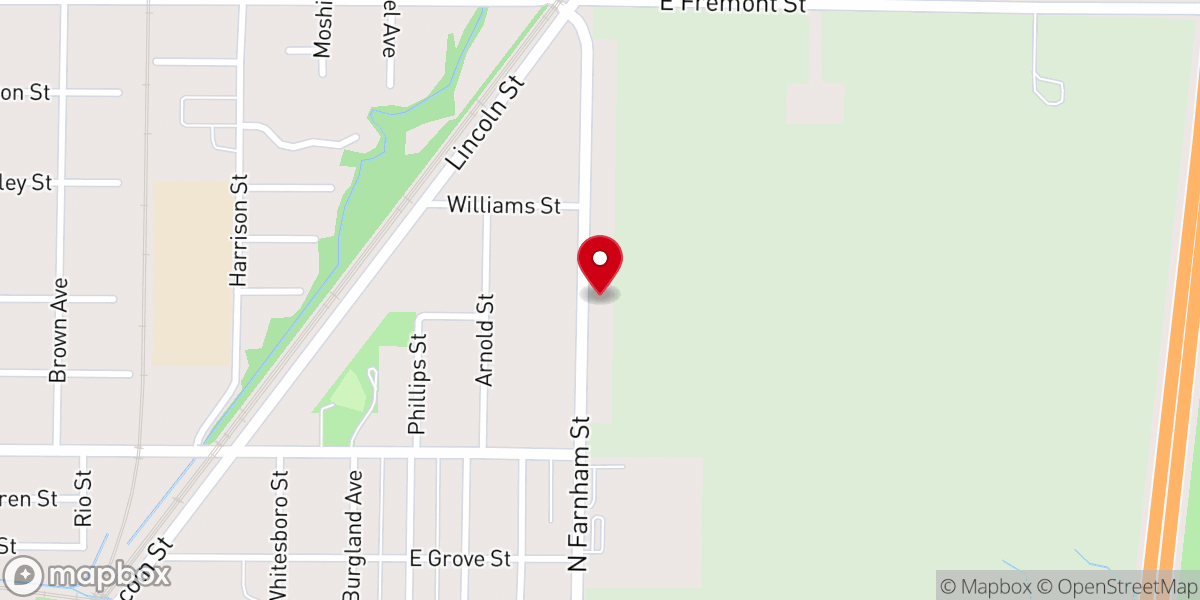 Map showing location of Hope Wesleyan Church