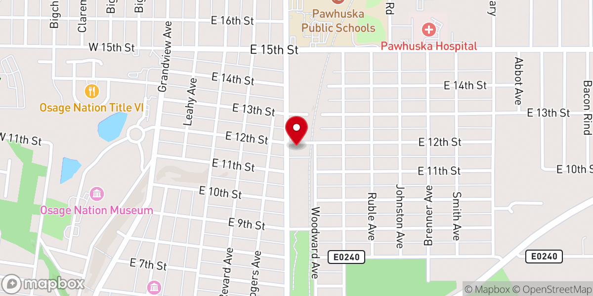 Map showing location of Truth Church of Pawhuska