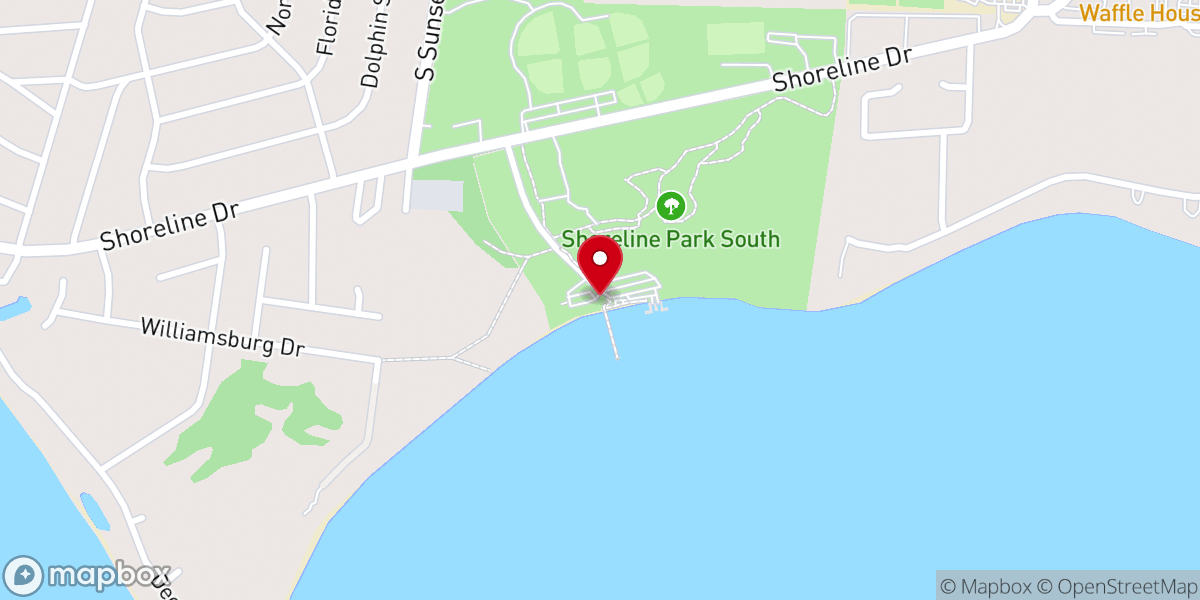 Map showing location of Shoreline Park Pavilion