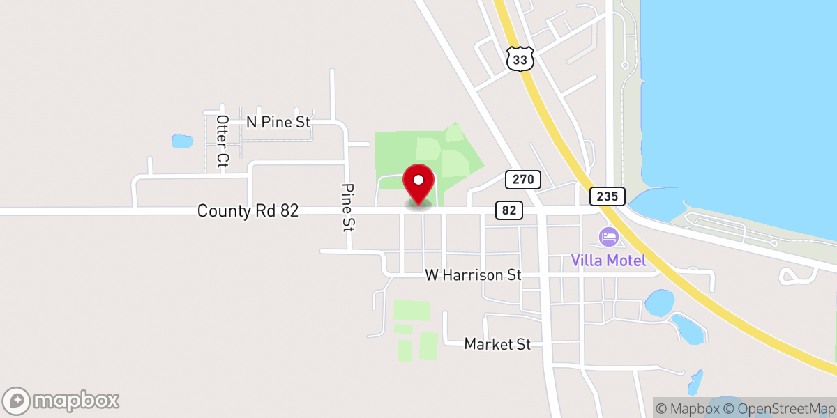 Map showing location of Indian Lake Baptist Church